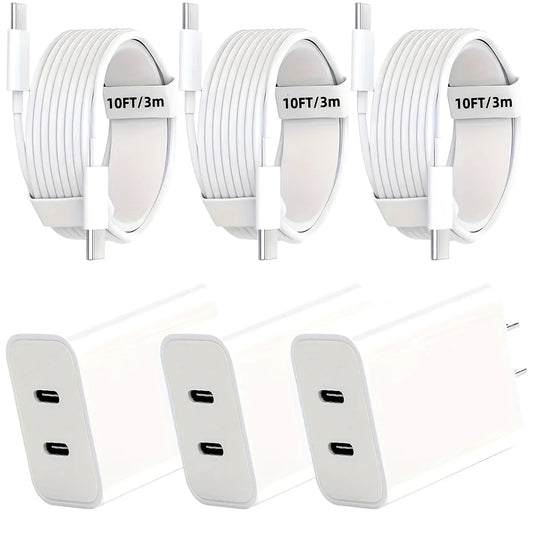 Dual Brick + Lighting Cable (10ft) - Wall Adaptor